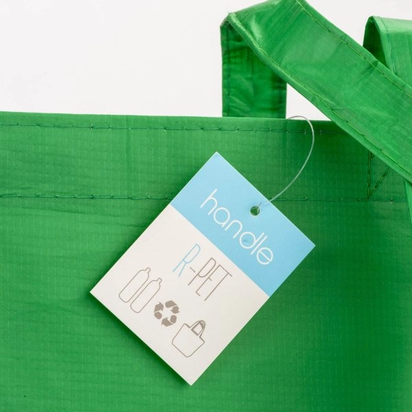 Immagine Shopper con soffietto in R-PET (plastica riciclata), manici lunghi