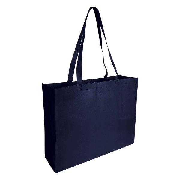 Immagine Shopper con soffietto in TNT cucito, manici lunghi