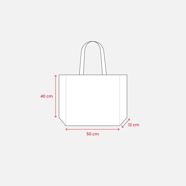 Immagine Shopper con soffietto in TNT cucito, manici lunghi