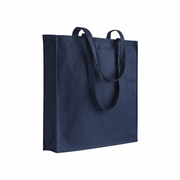 Immagine Shopper in cotone 180 g/m2, manici lunghi e soffietto