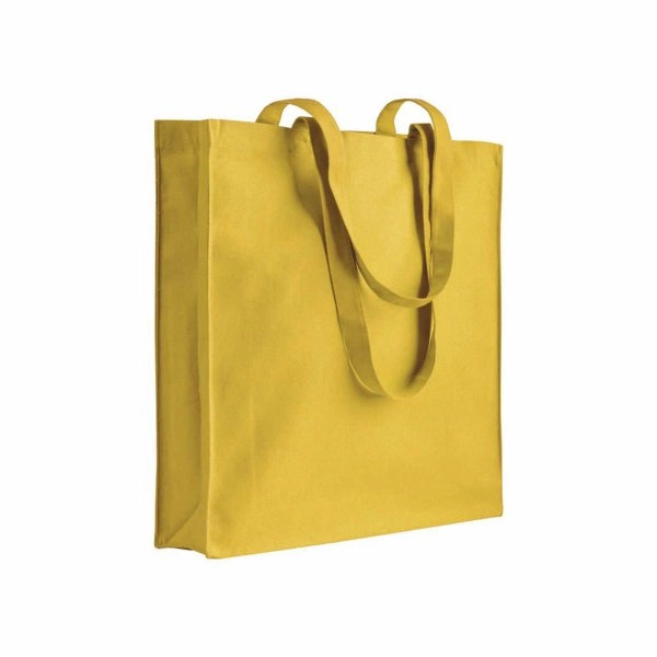 Immagine Shopper in cotone 180 g/m2, manici lunghi e soffietto