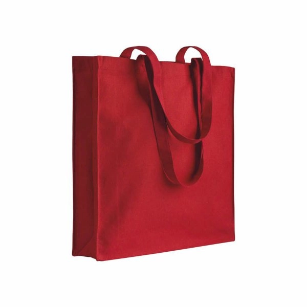 Immagine Shopper in cotone 180 g/m2, manici lunghi e soffietto