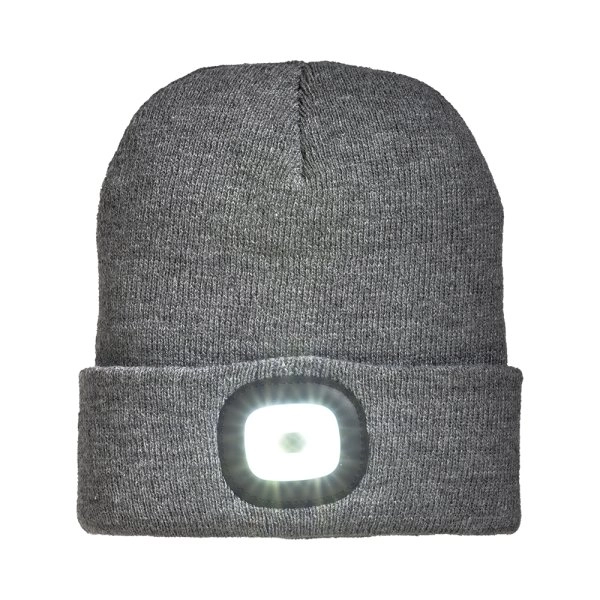 Cappellino in maglia 100% acrilico pesante con luce LED removibile e ricaricabile USB