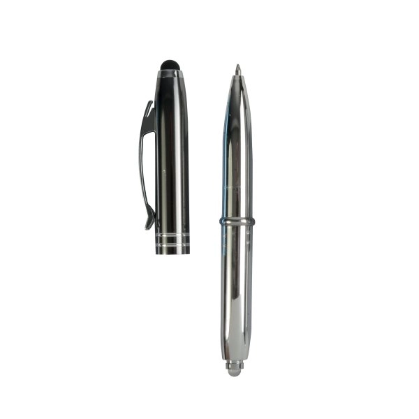 Immagine Mini-penna a sfera con luce e gommino per touch screen
