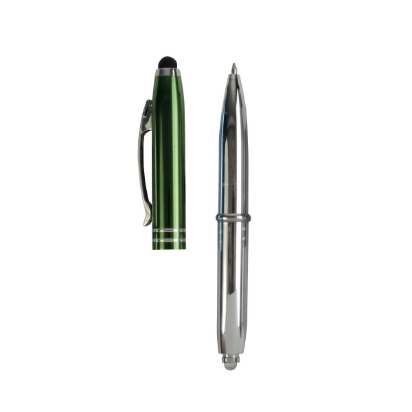 Immagine Mini-penna a sfera con luce e gommino per touch screen