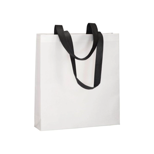Immagine Shopper con soffietto in TNT 80 g/m2 termosaldato, manici lunghi