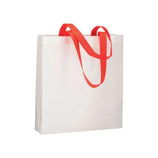 Immagine Shopper con soffietto in TNT 80 g/m2 termosaldato, manici lunghi