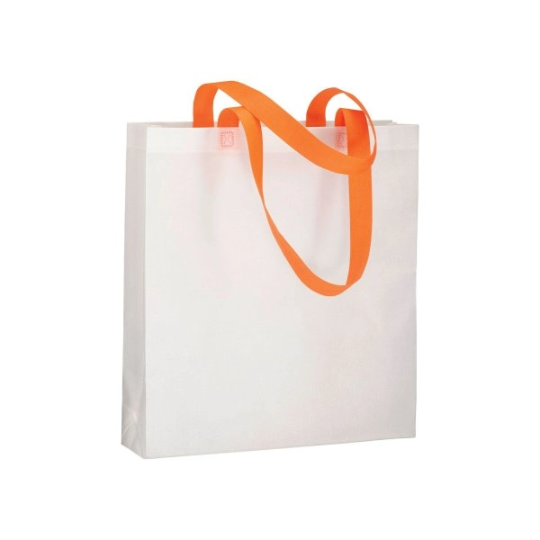 Shopper con soffietto in TNT 80 g/m2 termosaldato, manici lunghi
