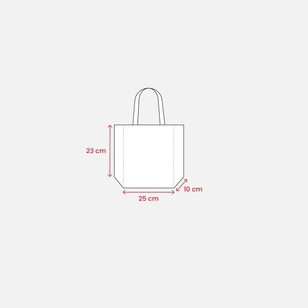 Immagine Mini shopper in TNT laminato metallizzata, manici corti e soffietto