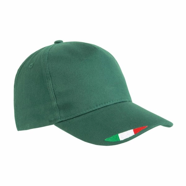 Immagine Cappellino in cotone, 5 pannelli con ricamo tricolore