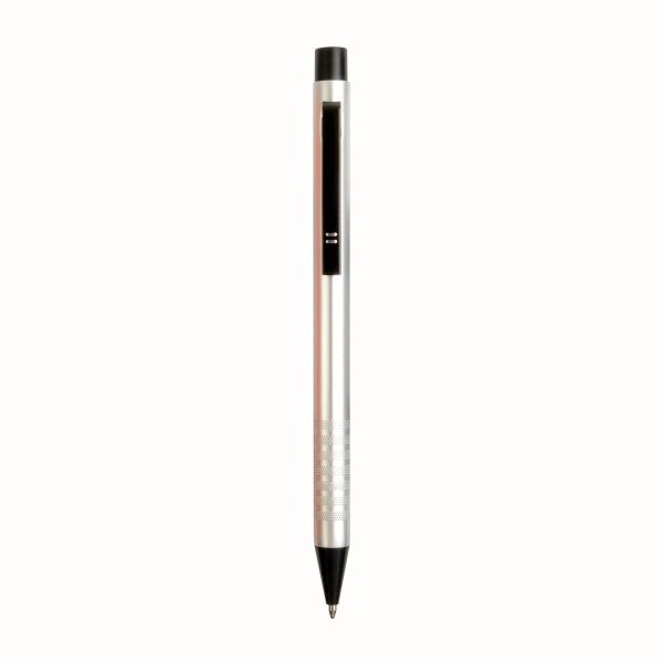 Penna in alluminio con clip nera in metallo