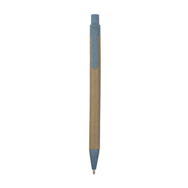 Immagine Penna a scatto in carta riciclata con dettagli in paglia di grano (50%) PP (50%)