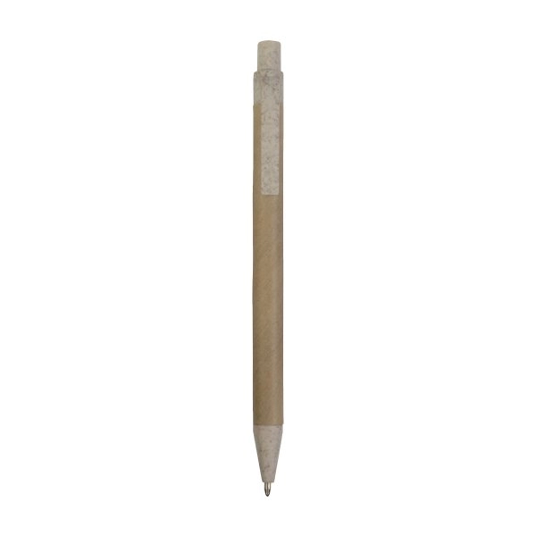 Immagine Penna a scatto in carta riciclata con dettagli in paglia di grano (50%) PP (50%)