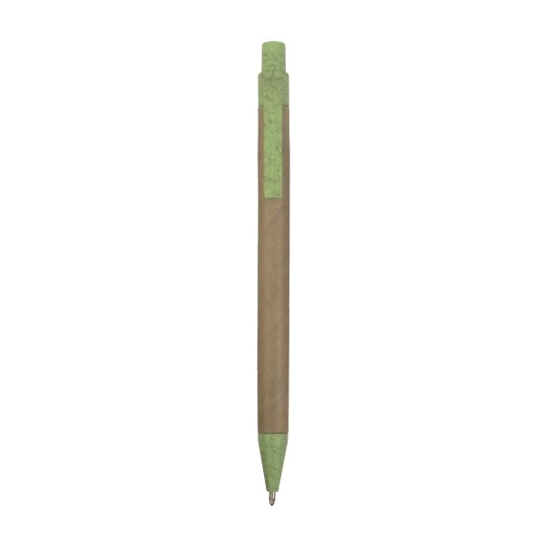 Immagine Penna a scatto in carta riciclata con dettagli in paglia di grano (50%) PP (50%)