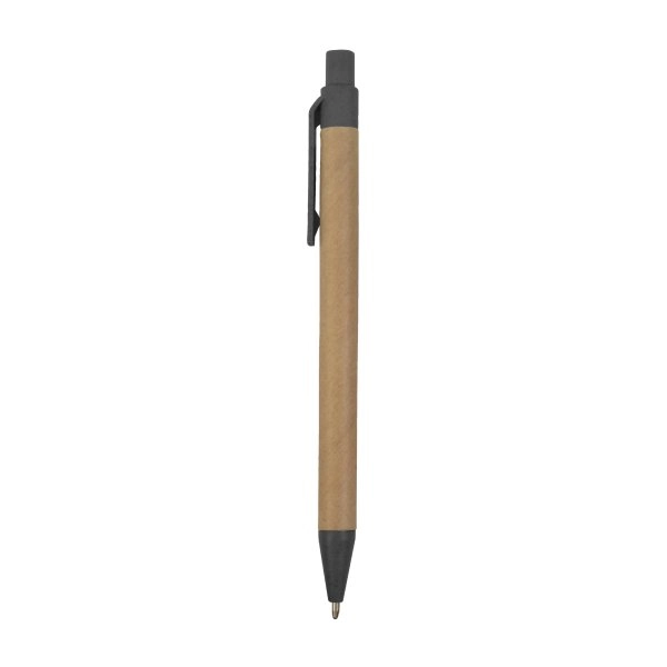 Immagine Penna a scatto in carta riciclata con dettagli in paglia di grano (50%) PP (50%)
