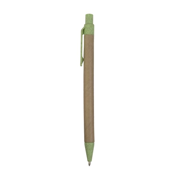 Immagine Penna a scatto in carta riciclata con dettagli in paglia di grano (50%) PP (50%)