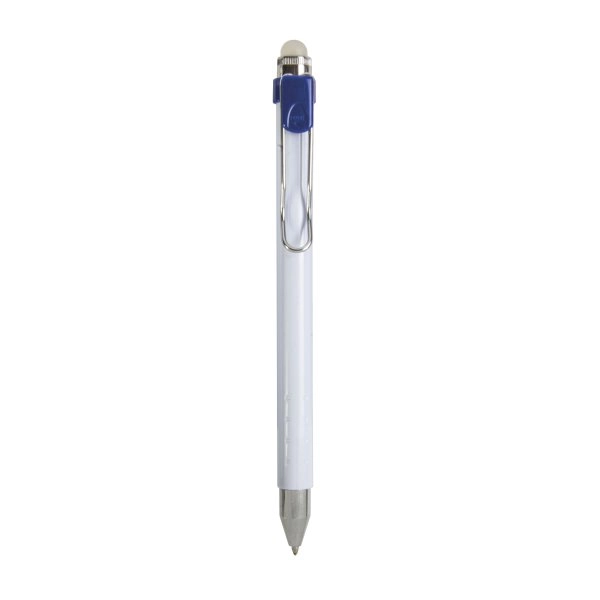 Penna a scatto plastica con inchiostro cancellabile e clip in metallo