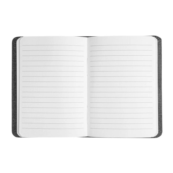 Quaderno con copertina in R-Pet, con elastico, fogli a righe color bianco