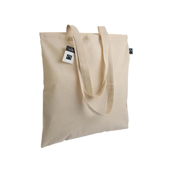 Shopper certificata Fairtrade® in cotone 140g/m2, manici lunghi