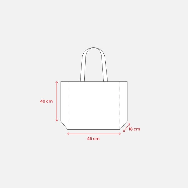 Immagine Shopper con soffietto in R-pet 80g/m2, manici lunghi