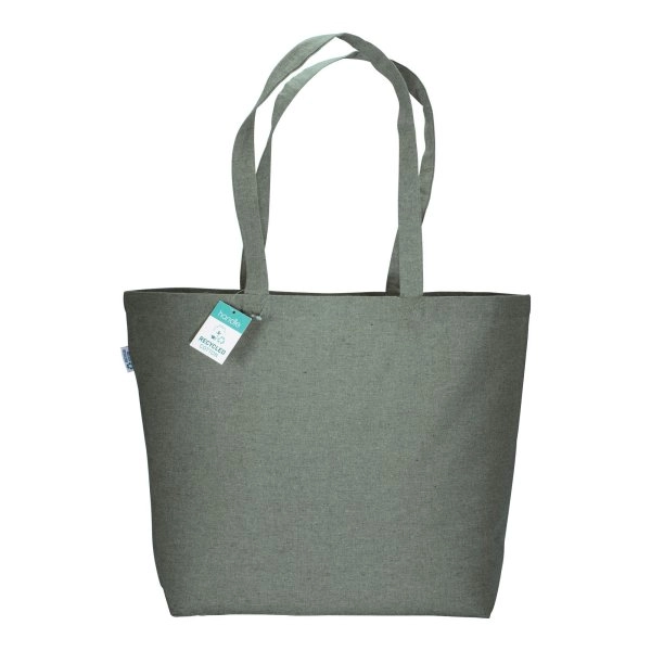 Immagine Shopper in cotone riciclato 190 g/m2 con soffietto alla base, manici lunghi