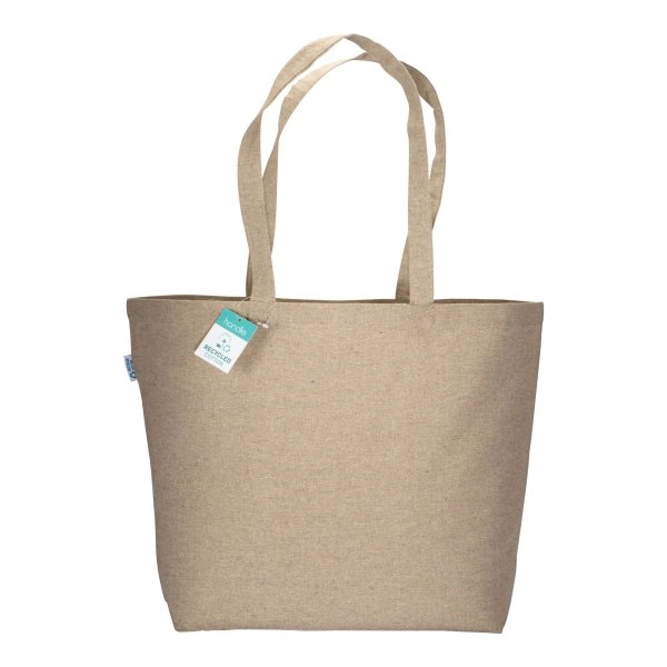 Immagine Shopper in cotone riciclato 190 g/m2 con soffietto alla base, manici lunghi