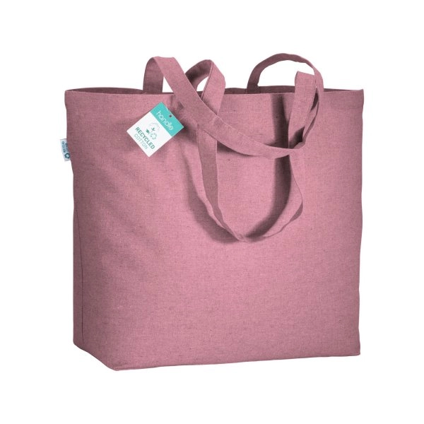 Immagine Shopper in cotone riciclato 190 g/m2 con soffietto alla base, manici lunghi