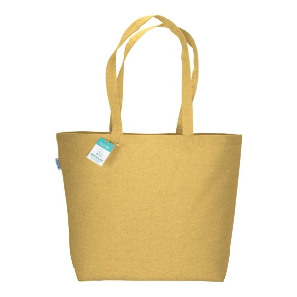 Immagine Shopper in cotone riciclato 190 g/m2 con soffietto alla base, manici lunghi