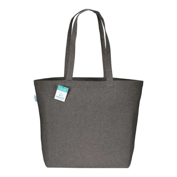 Immagine Shopper con soffietto alla base in cotone riciclato 280 g/m2, manici lunghi