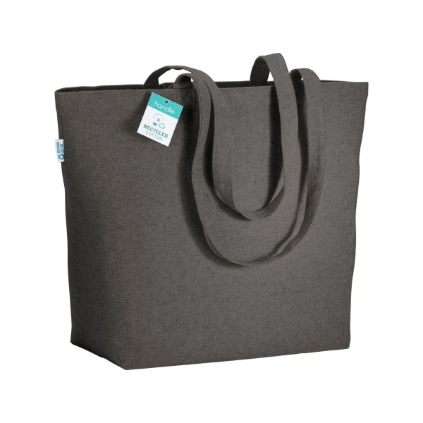 Immagine Shopper con soffietto alla base in cotone riciclato 280 g/m2, manici lunghi