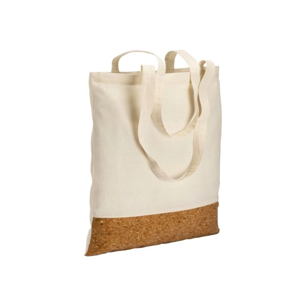 Immagine Shopper in cotone 135 g/m2, base in sughero, manici lunghi