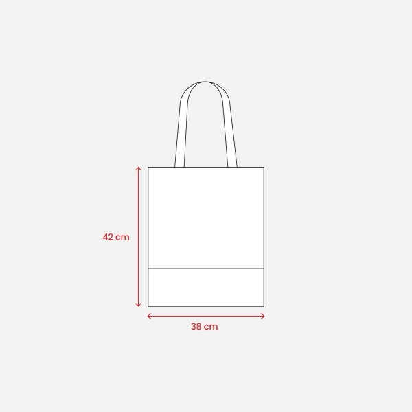 Immagine Shopper in cotone 230 g/m2, base in juta, manici lunghi