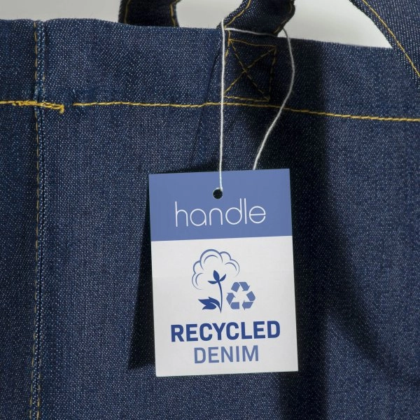 Immagine Shopper in cotone denim riciclato 180 gr/m2, manici lunghi
