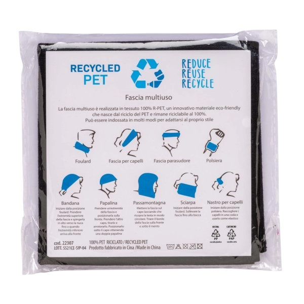 Immagine Bandana multiuso tubolare R-pet in tessuto elastico