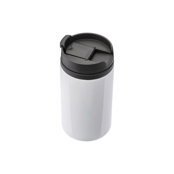 Immagine Tazza in metallo con interno, manico e tappo in plastica. Adatta per la stampa sublimatica