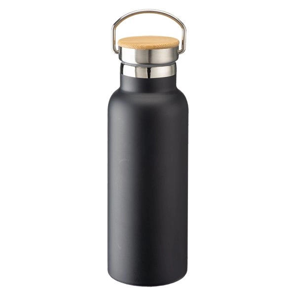 Immagine Thermos in acciaio inossidabile (500 ml) con doppia parete isolante e tappo in bambù