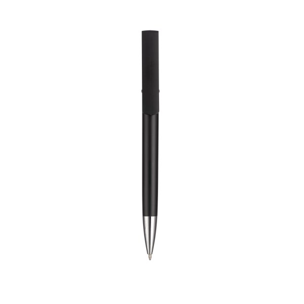 Immagine Penna twist in plastica con fusto metallizzato, stand portacellulare