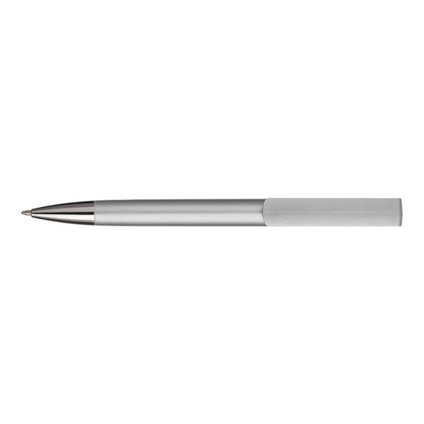 Immagine Penna twist in plastica con fusto metallizzato, stand portacellulare