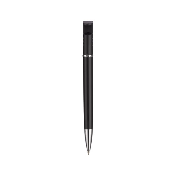 Immagine Penna twist in plastica con fusto metallizzato, stand portacellulare