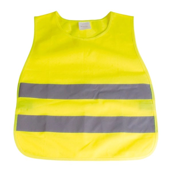Gilet ad alta visibilità in poliestere di colore fluo con bande catarifrangenti