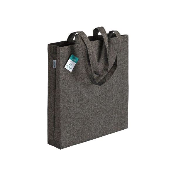 Immagine Shopper in cotone riciclato 190 g/m2, manici lunghi e soffietto