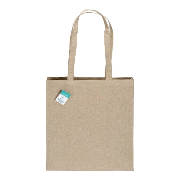 Immagine Shopper in cotone riciclato 190 g/m2, manici lunghi e soffietto