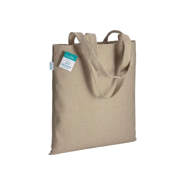 Shopper in cotone riciclato 280 g/m2, manici lunghi