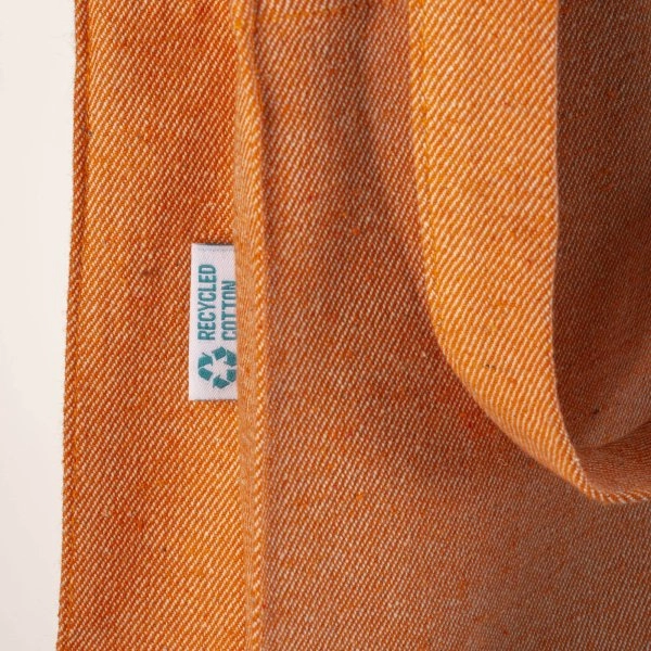 Immagine Shopper in cotone riciclato 280 g/m2, manici lunghi e soffietto