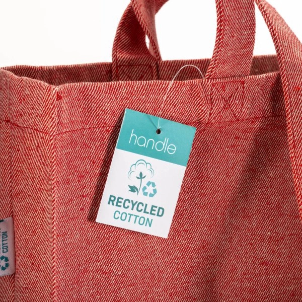 Immagine Shopper in cotone riciclato 280 g/m2, manici lunghi e soffietto