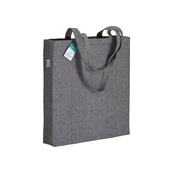 Immagine Shopper in cotone riciclato 280 g/m2, manici lunghi e soffietto