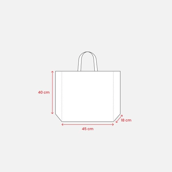 Immagine Shopper in PP riciclato laminato 120g/m2, manici corti e soffietto