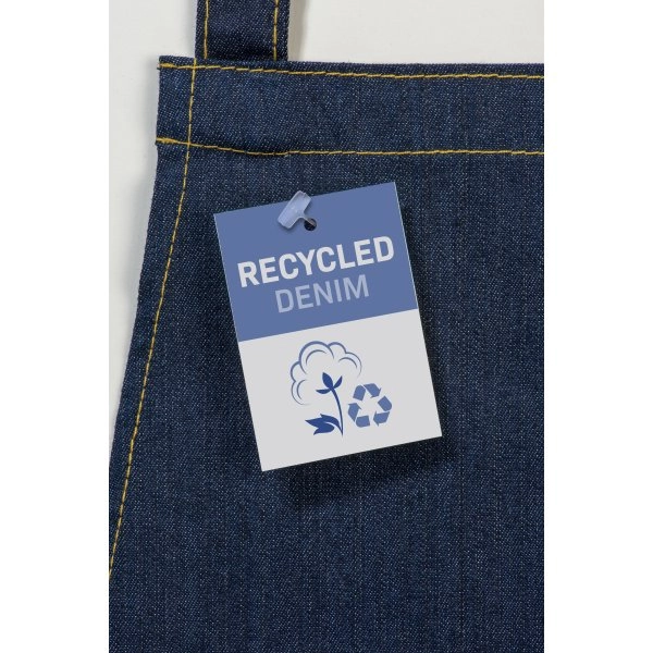 Immagine Grembiule in cotone denim riciclato con tasca frontale