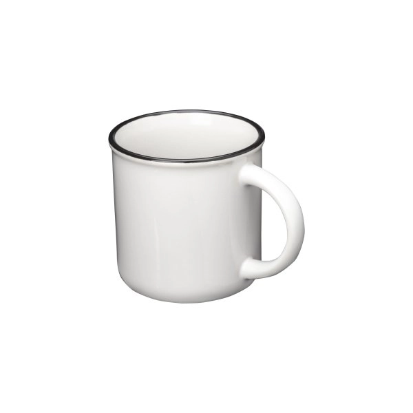 Immagine Tazza vintage in ceramica da 240 ml con rivestimento per sublimazione. e bordo colorato