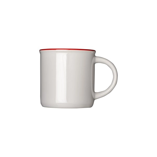 Immagine Tazza vintage in ceramica da 240 ml con rivestimento per sublimazione. e bordo colorato